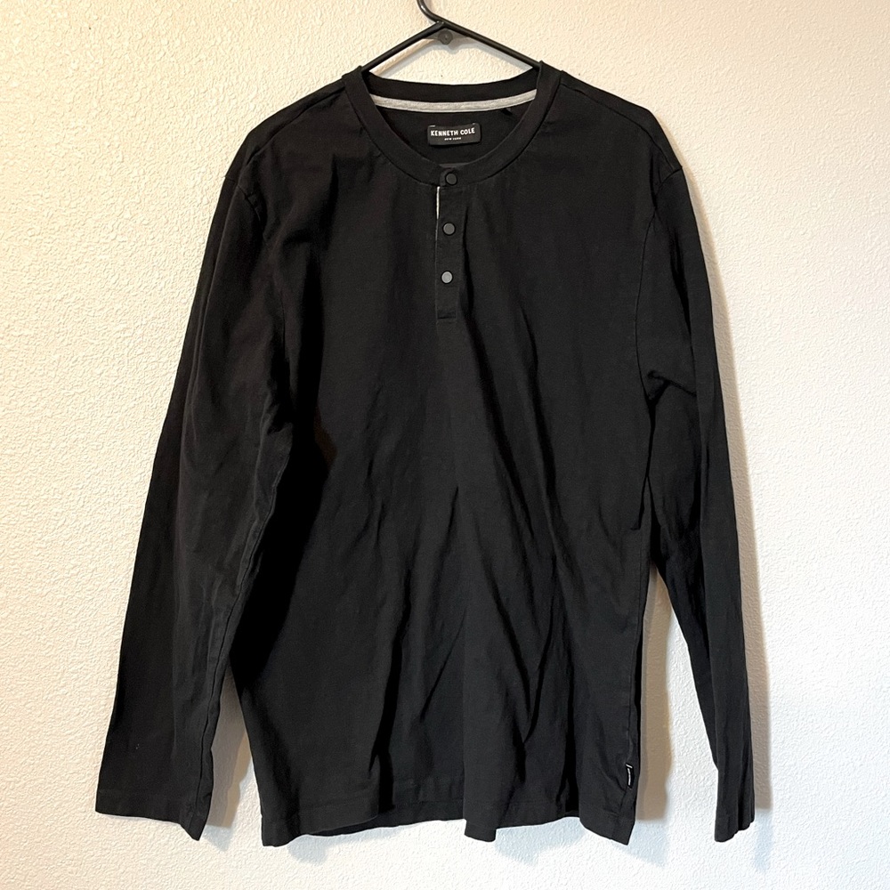 Men's Kenneth Cole Black Long Sleeve Shirt Size XXL